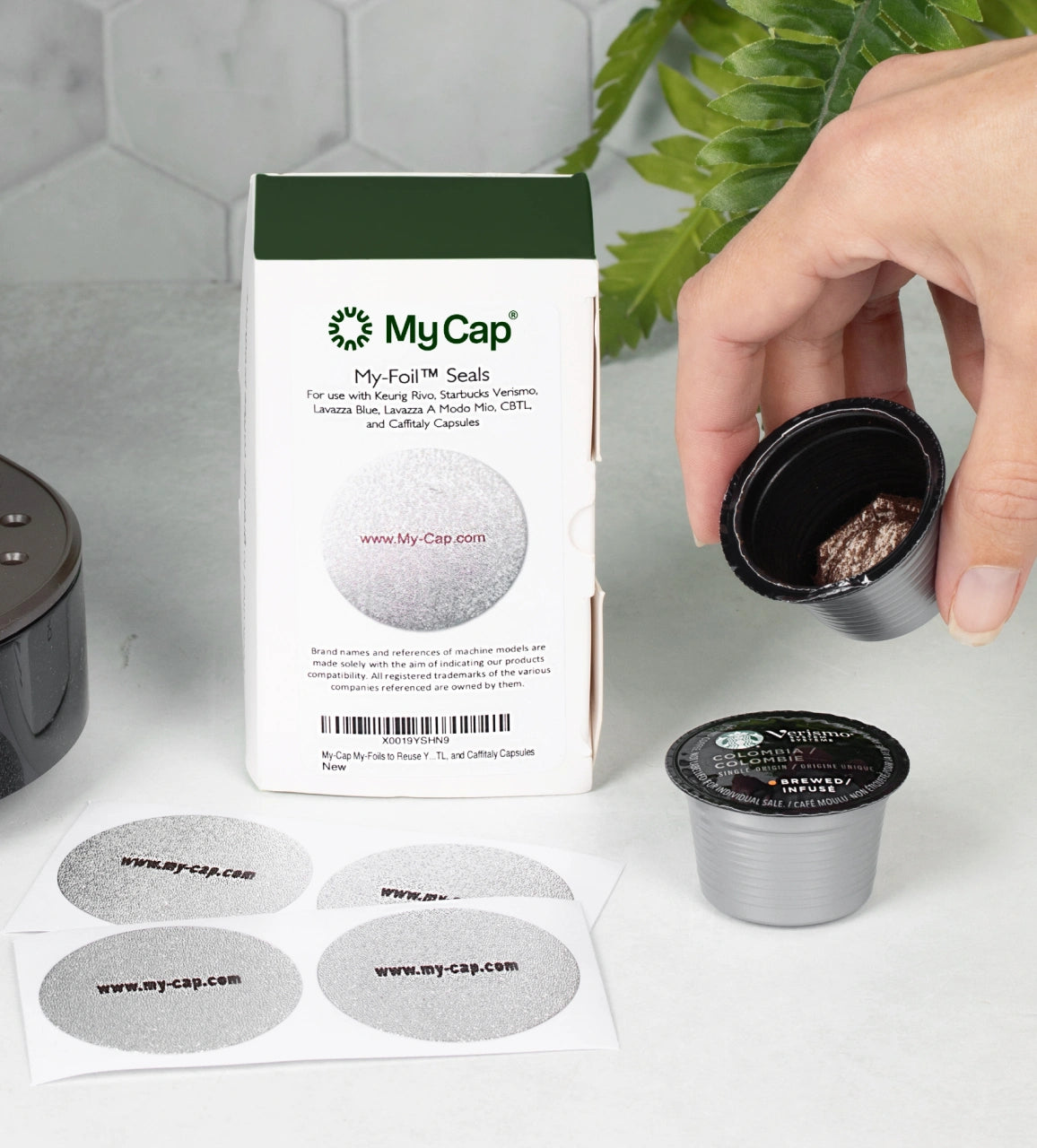 My-Cap My-Foils To Reuse Your Keurig Rivo, Starbucks Verismo, Lavazza My-Cap My-Foils To Reuse Your Keurig Rivo, Starbucks Verismo, Lavazza