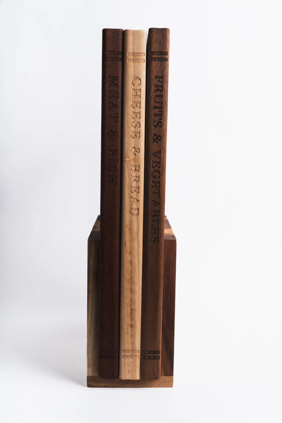 Book-Style Wood Cutting Board Set