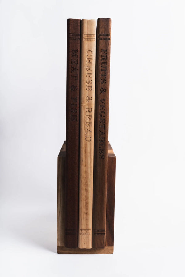 Book-Style Wood Cutting Board Set